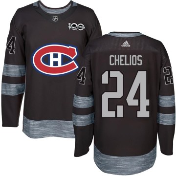 Montreal Canadiens Men's Chris Chelios Authentic Black 1917-2017 100th Anniversary NHL Jersey