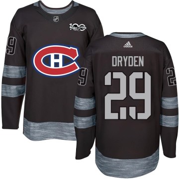 Montreal Canadiens Men's Ken Dryden Authentic Black 1917-2017 100th Anniversary NHL Jersey