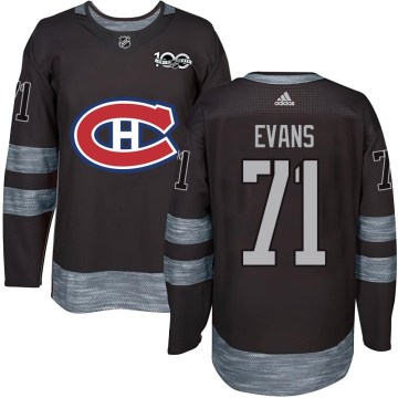 Montreal Canadiens Men's Jake Evans Authentic Black 1917-2017 100th Anniversary NHL Jersey