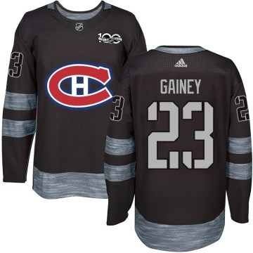 Montreal Canadiens Men's Bob Gainey Authentic Black 1917-2017 100th Anniversary NHL Jersey
