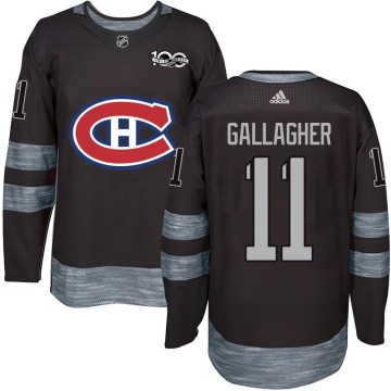 Montreal Canadiens Men's Brendan Gallagher Authentic Black 1917-2017 100th Anniversary NHL Jersey