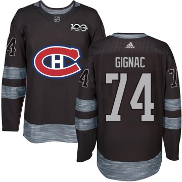 Montreal Canadiens Men's Brandon Gignac Authentic Black 1917-2017 100th Anniversary NHL Jersey