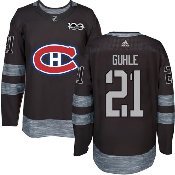 Montreal Canadiens Men's Kaiden Guhle Authentic Black 1917-2017 100th Anniversary NHL Jersey