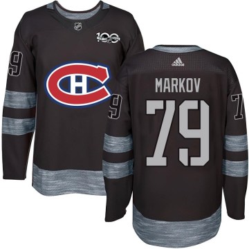 Montreal Canadiens Men's Andrei Markov Authentic Black 1917-2017 100th Anniversary NHL Jersey