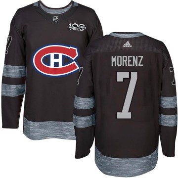Montreal Canadiens Men's Howie Morenz Authentic Black 1917-2017 100th Anniversary NHL Jersey