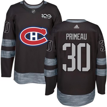 Montreal Canadiens Men's Cayden Primeau Authentic Black 1917-2017 100th Anniversary NHL Jersey