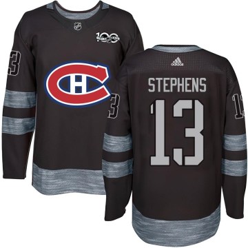 Montreal Canadiens Men's Mitchell Stephens Authentic Black 1917-2017 100th Anniversary NHL Jersey