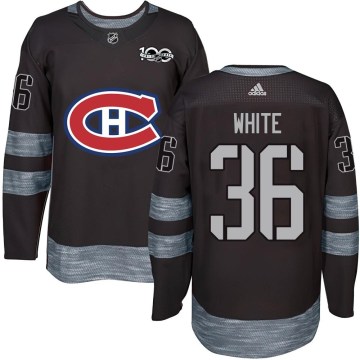 Montreal Canadiens Men's Colin White Authentic White Black 1917-2017 100th Anniversary NHL Jersey