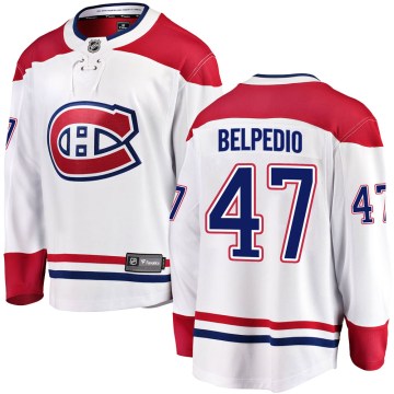 Fanatics Branded Montreal Canadiens Men's Louie Belpedio Breakaway White Away NHL Jersey