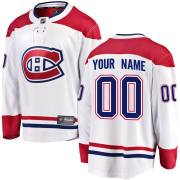 Fanatics Branded Montreal Canadiens Men's Custom Breakaway White Custom Away NHL Jersey