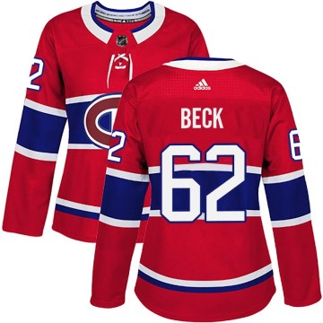 Adidas Montreal Canadiens Women's Owen Beck Authentic Red Home NHL Jersey