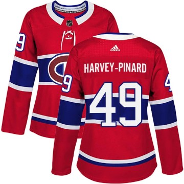 Adidas Montreal Canadiens Women's Rafael Harvey-Pinard Authentic Red Home NHL Jersey