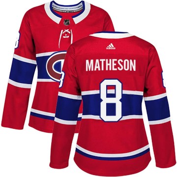 Adidas Montreal Canadiens Women's Mike Matheson Authentic Red Home NHL Jersey
