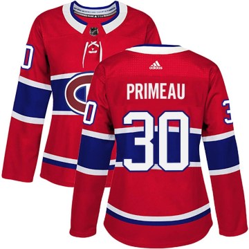 Adidas Montreal Canadiens Women's Cayden Primeau Authentic Red Home NHL Jersey