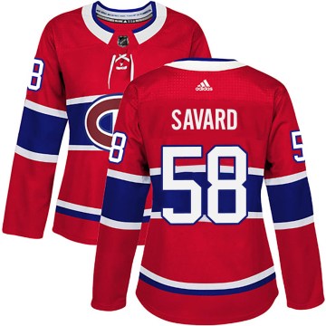 Adidas Montreal Canadiens Women's David Savard Authentic Red Home NHL Jersey