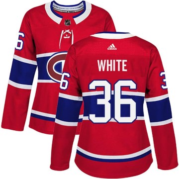 Adidas Montreal Canadiens Women's Colin White Authentic White Red Home NHL Jersey