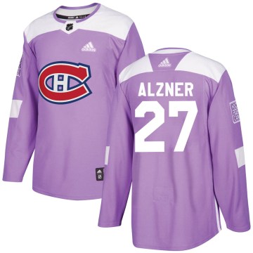 Adidas Montreal Canadiens Youth Karl Alzner Authentic Purple ized Fights Cancer Practice NHL Jersey