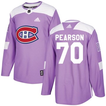 Adidas Montreal Canadiens Youth Tanner Pearson Authentic Purple Fights Cancer Practice NHL Jersey