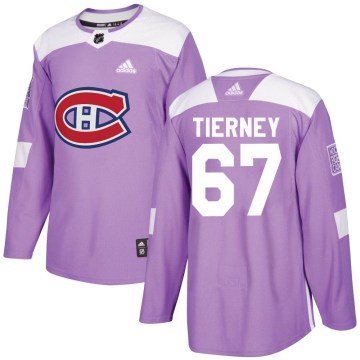 Adidas Montreal Canadiens Youth Chris Tierney Authentic Purple Fights Cancer Practice NHL Jersey