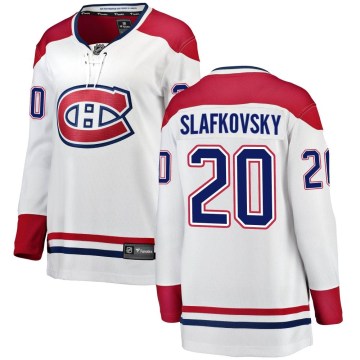 Fanatics Branded Montreal Canadiens Women's Juraj Slafkovsky Breakaway White Away NHL Jersey