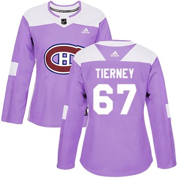 Adidas Montreal Canadiens Women's Chris Tierney Authentic Purple Fights Cancer Practice NHL Jersey