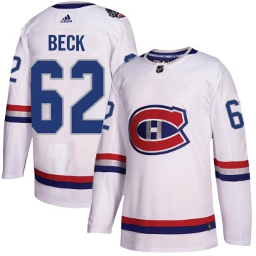 Adidas Montreal Canadiens Men's Owen Beck Authentic White 2017 100 Classic NHL Jersey