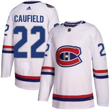 Adidas Montreal Canadiens Men's Cole Caufield Authentic White 2017 100 Classic NHL Jersey