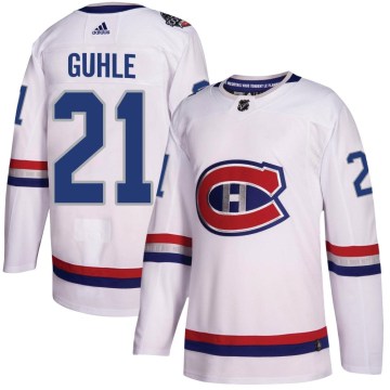 Adidas Montreal Canadiens Men's Kaiden Guhle Authentic White 2017 100 Classic NHL Jersey