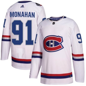 Adidas Montreal Canadiens Men's Sean Monahan Authentic White 2017 100 Classic NHL Jersey