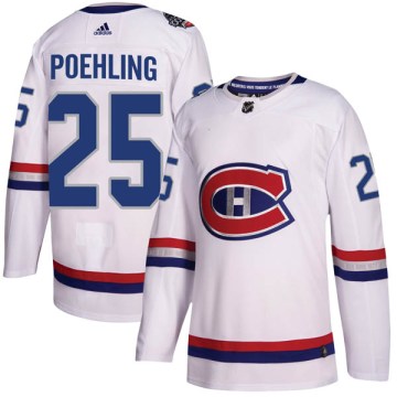 Adidas Montreal Canadiens Men's Ryan Poehling Authentic White 2017 100 Classic NHL Jersey