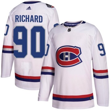 Adidas Montreal Canadiens Men's Anthony Richard Authentic White 2017 100 Classic NHL Jersey