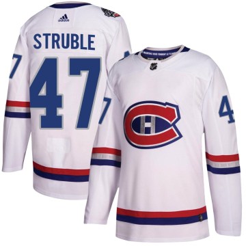 Adidas Montreal Canadiens Men's Jayden Struble Authentic White 2017 100 Classic NHL Jersey