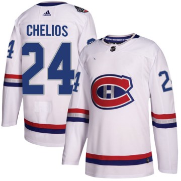 Adidas Montreal Canadiens Youth Chris Chelios Authentic White 2017 100 Classic NHL Jersey
