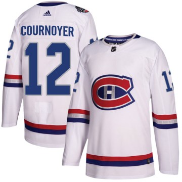 Adidas Montreal Canadiens Youth Yvan Cournoyer Authentic White 2017 100 Classic NHL Jersey