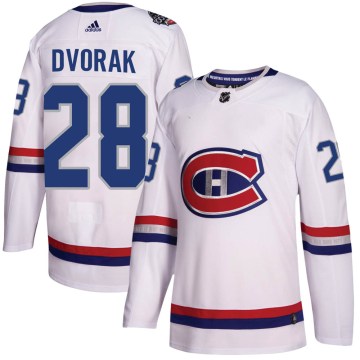 Adidas Montreal Canadiens Youth Christian Dvorak Authentic White 2017 100 Classic NHL Jersey