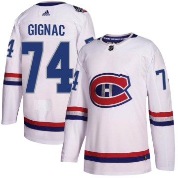 Adidas Montreal Canadiens Youth Brandon Gignac Authentic White 2017 100 Classic NHL Jersey