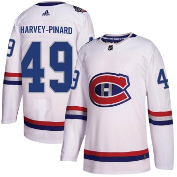 Adidas Montreal Canadiens Youth Rafael Harvey-Pinard Authentic White 2017 100 Classic NHL Jersey