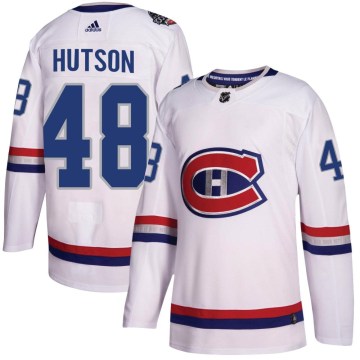 Adidas Montreal Canadiens Youth Lane Hutson Authentic White 2017 100 Classic NHL Jersey