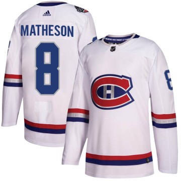 Adidas Montreal Canadiens Youth Mike Matheson Authentic White 2017 100 Classic NHL Jersey