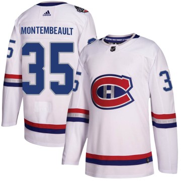 Adidas Montreal Canadiens Youth Sam Montembeault Authentic White 2017 100 Classic NHL Jersey