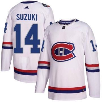 Adidas Montreal Canadiens Youth Nick Suzuki Authentic White 2017 100 Classic NHL Jersey