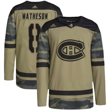 Adidas Montreal Canadiens Men's Mike Matheson Authentic Camo Military Appreciation Practice NHL Jersey