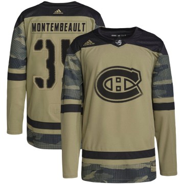 Adidas Montreal Canadiens Men's Sam Montembeault Authentic Camo Military Appreciation Practice NHL Jersey