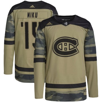 Adidas Montreal Canadiens Men's Sami Niku Authentic Camo Military Appreciation Practice NHL Jersey