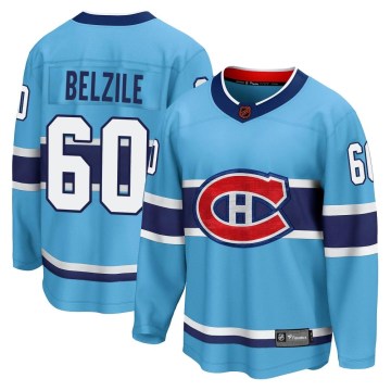 Fanatics Branded Montreal Canadiens Youth Alex Belzile Breakaway Light Blue Special Edition 2.0 NHL Jersey