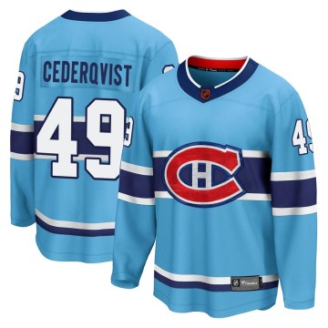 Fanatics Branded Montreal Canadiens Youth Filip Cederqvist Breakaway Light Blue Special Edition 2.0 NHL Jersey