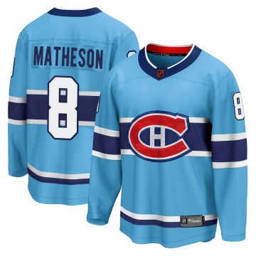Fanatics Branded Montreal Canadiens Youth Mike Matheson Breakaway Light Blue Special Edition 2.0 NHL Jersey