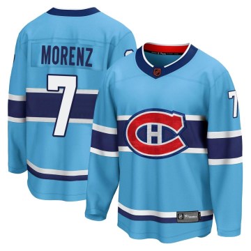 Fanatics Branded Montreal Canadiens Youth Howie Morenz Breakaway Light Blue Special Edition 2.0 NHL Jersey