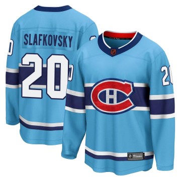 Fanatics Branded Montreal Canadiens Youth Juraj Slafkovsky Breakaway Light Blue Special Edition 2.0 NHL Jersey
