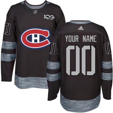 Montreal Canadiens Youth Custom Authentic Black Custom 1917-2017 100th Anniversary NHL Jersey